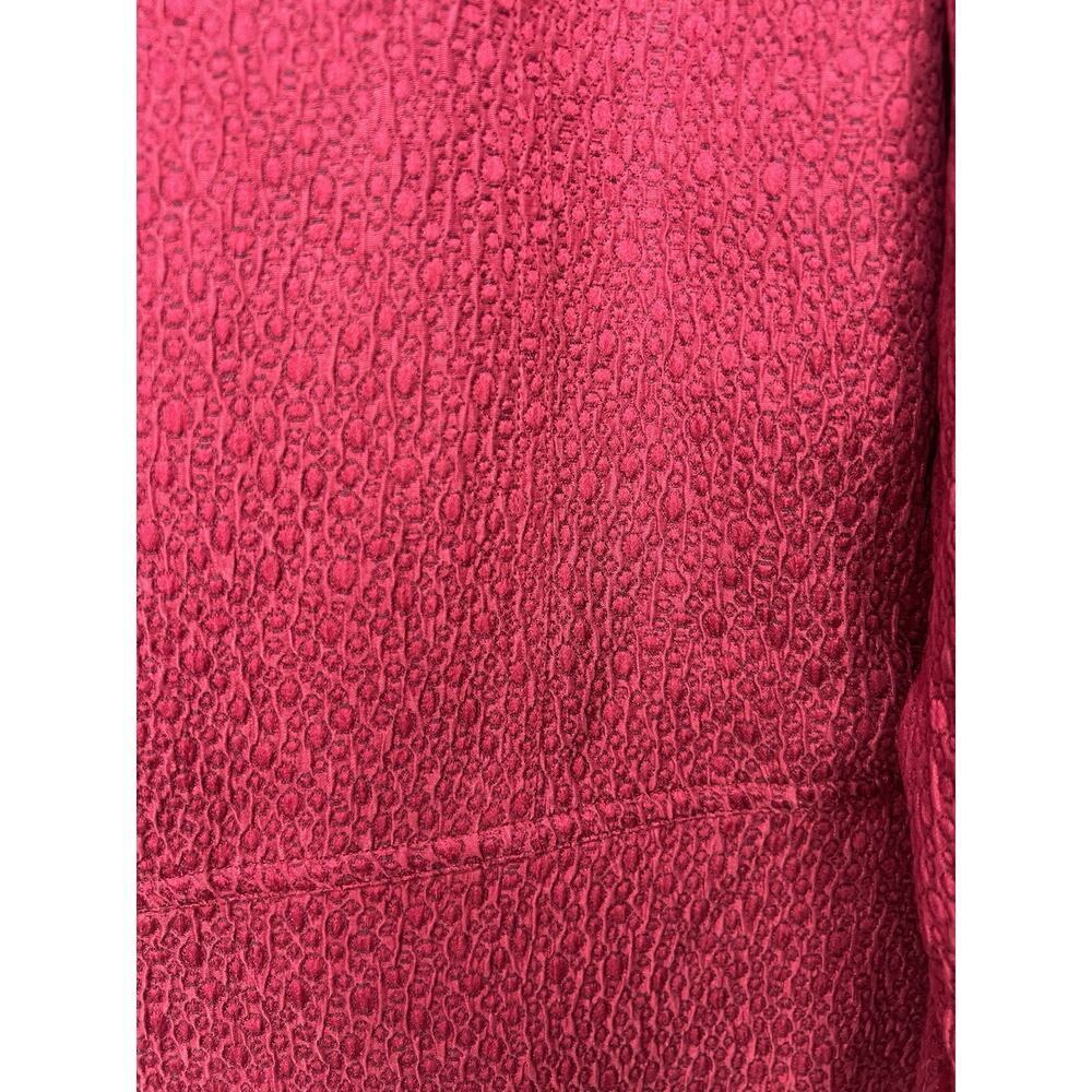 Chico's Gorgeous Berry red silk blend open front peplum Blazer size 1 Womens - Picture 3 of 7